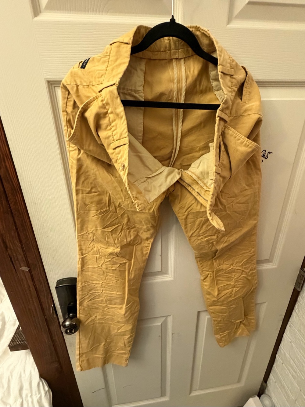 Burberry Men's Cargo Pants in Mustard Yellow
